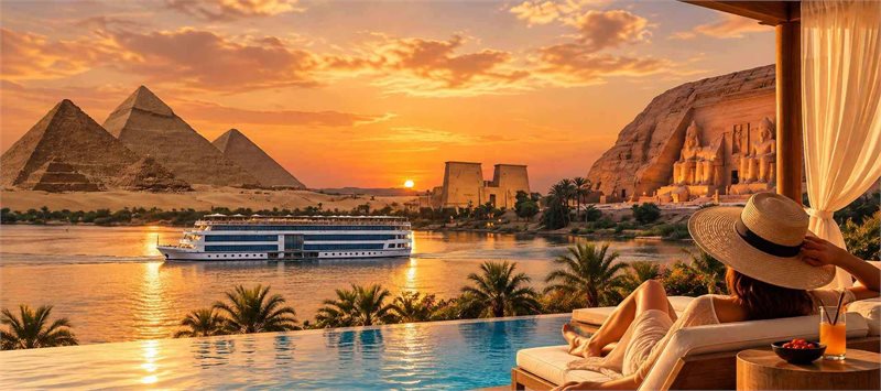 Crucero por el Nilo con visita a El Cairo (templo de Ramsés III, Medinet Habu, Lúxor)